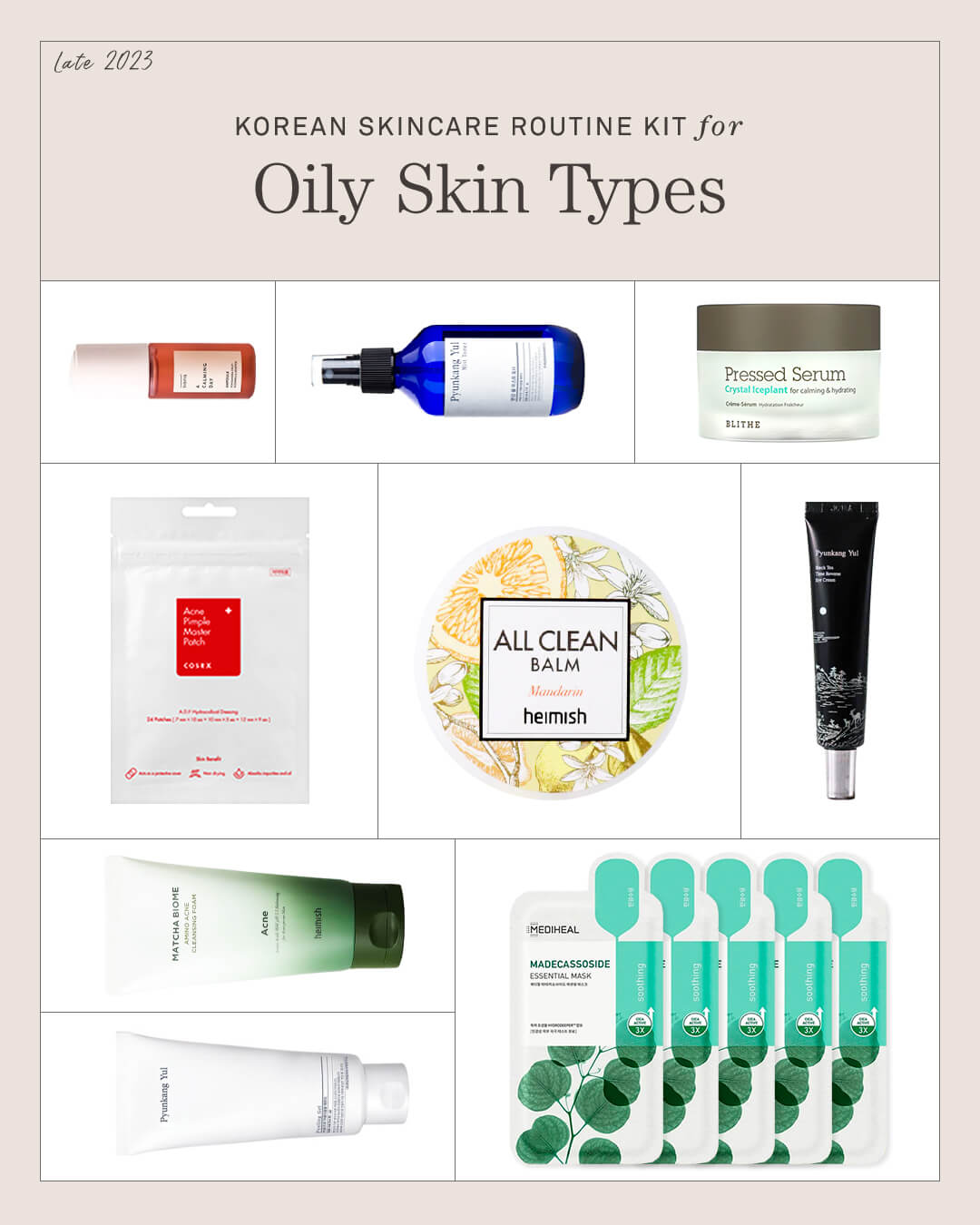 Ohlolly Korean Skincare Kit for Oily Skin Types