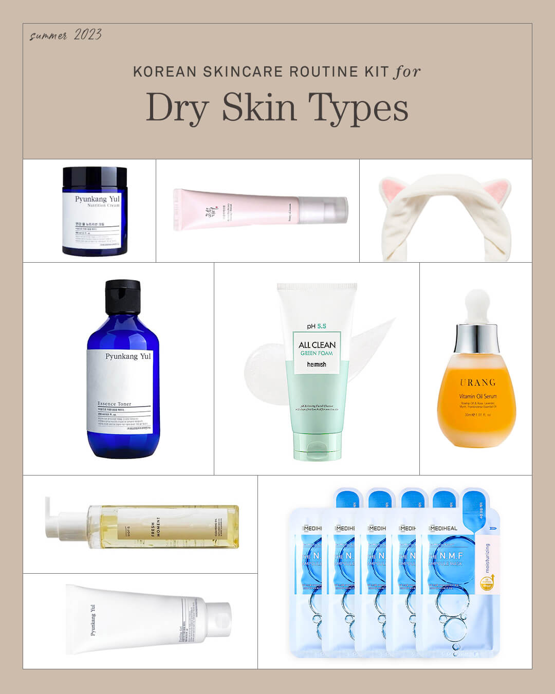 Ohlolly Korean Skincare Kit for Dry Skin Types